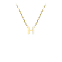 Yellow Solid Gold Initial Necklace