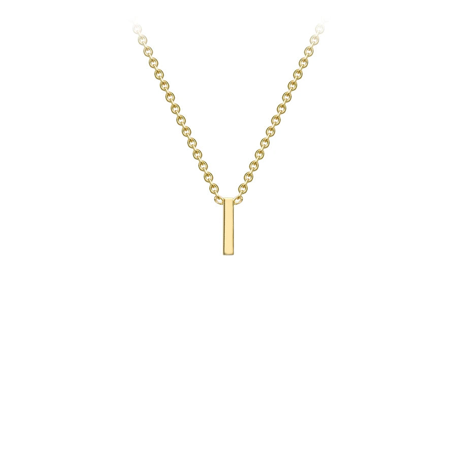 Yellow Solid Gold Initial Necklace