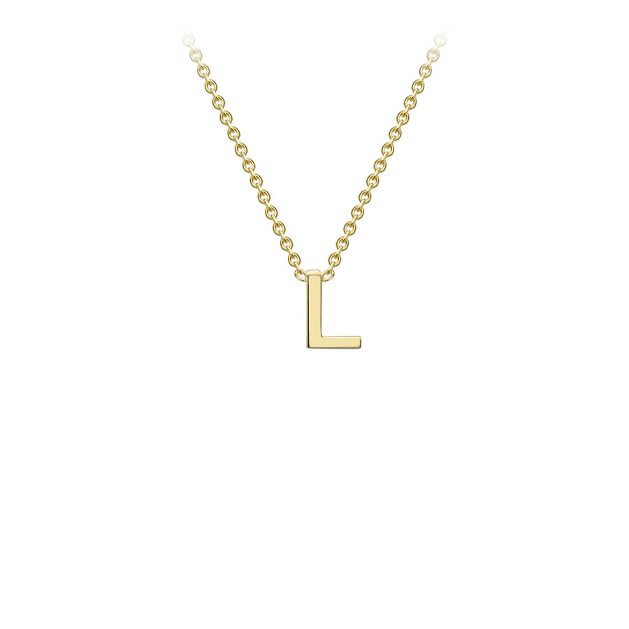 Yellow Solid Gold Initial Necklace