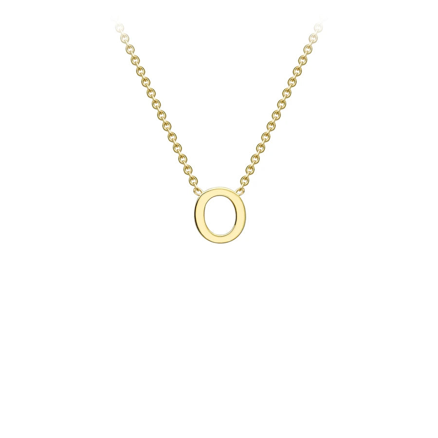 Yellow Solid Gold Initial Necklace