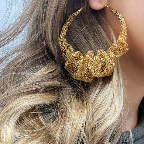 Milena Zu Scrunch Hoop Earrings